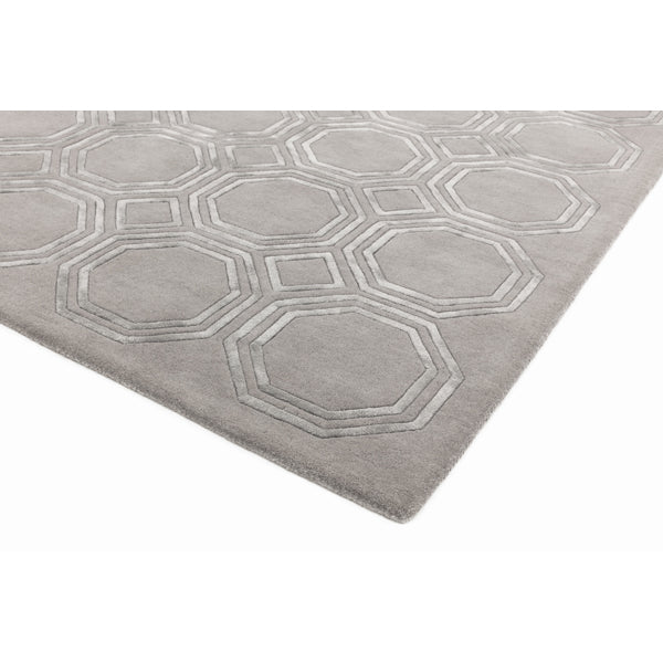 Asiatic Carpets Nexus Hand Tufted Rug Octagon Silver 120 X 170cm