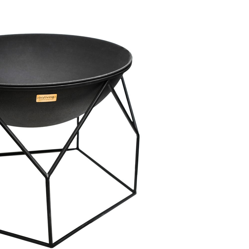 Product photograph of Ivyline Outdoor Buckingham Fire Pit Black from Olivia's.