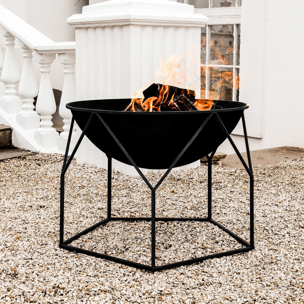 Product photograph of Ivyline Outdoor Buckingham Fire Pit Black from Olivia's.