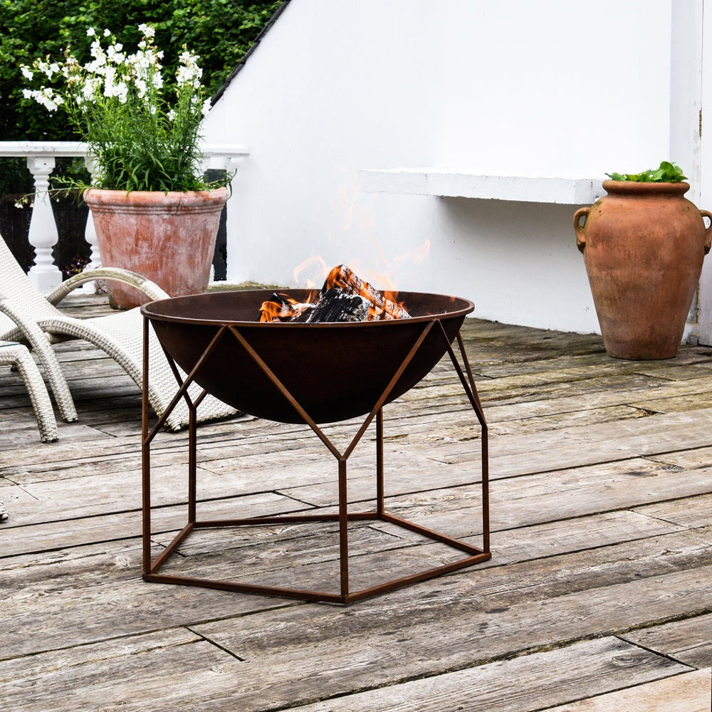 Product photograph of Ivyline Outdoor Buckingham Fire Pit Rust from Olivia's.