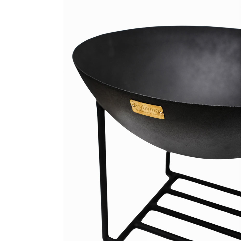 Product photograph of Ivyline Outdoor Xl Cast Iron Fire Pit In Black Iron from Olivia's.