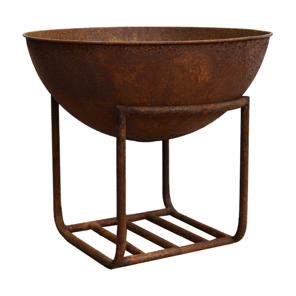 Product photograph of Ivyline Outdoor Xl Cast Iron Fire Pit In Rust from Olivia's
