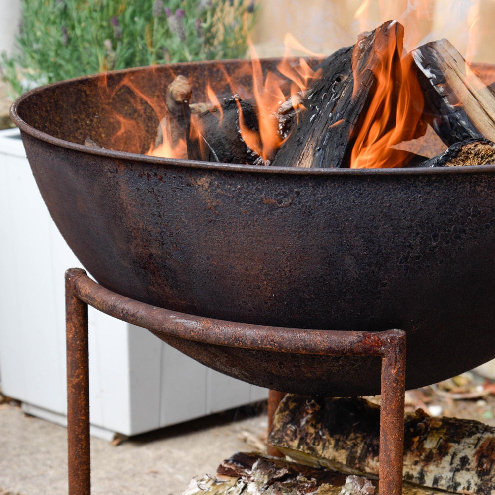 Product photograph of Ivyline Outdoor Xl Cast Iron Fire Pit In Rust from Olivia's.