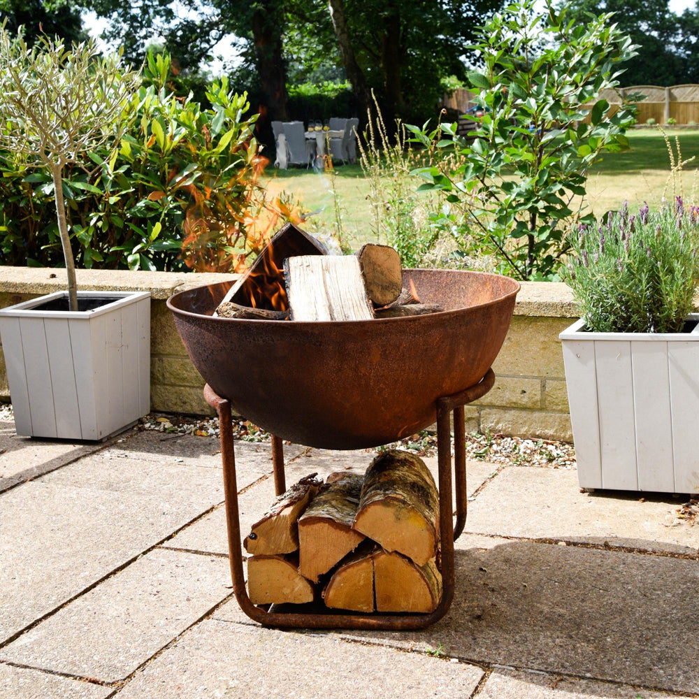 Product photograph of Ivyline Outdoor Xl Cast Iron Fire Pit In Rust from Olivia's.