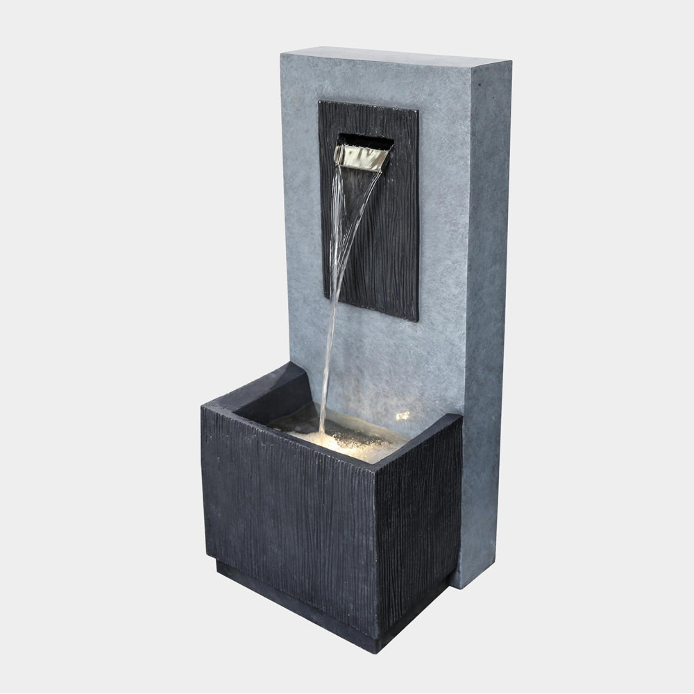 Product photograph of Ivyline Outdoor Contemporary Water Feature Cement from Olivia's.