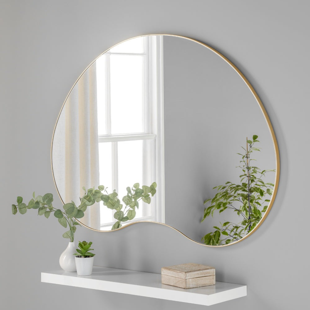 Product photograph of Olivia S Oman Pebble Wall Mirror In Gold from Olivia's.