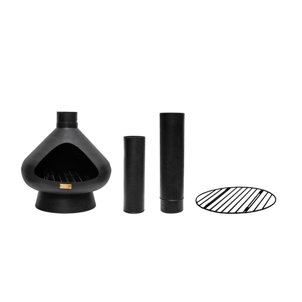 Product photograph of Ivyline Outdoor Fornax Fireplace In Matt Black from Olivia's.