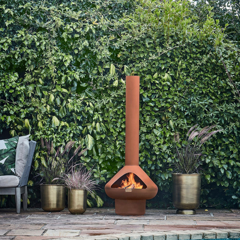 Product photograph of Ivyline Outdoor Fornax Fireplace In Rust from Olivia's.