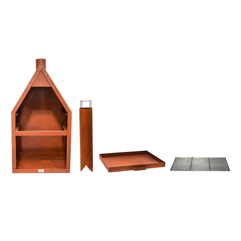 Product photograph of Ivyline Outdoor Henley Fireplace Rust With Grill Iron from Olivia's.