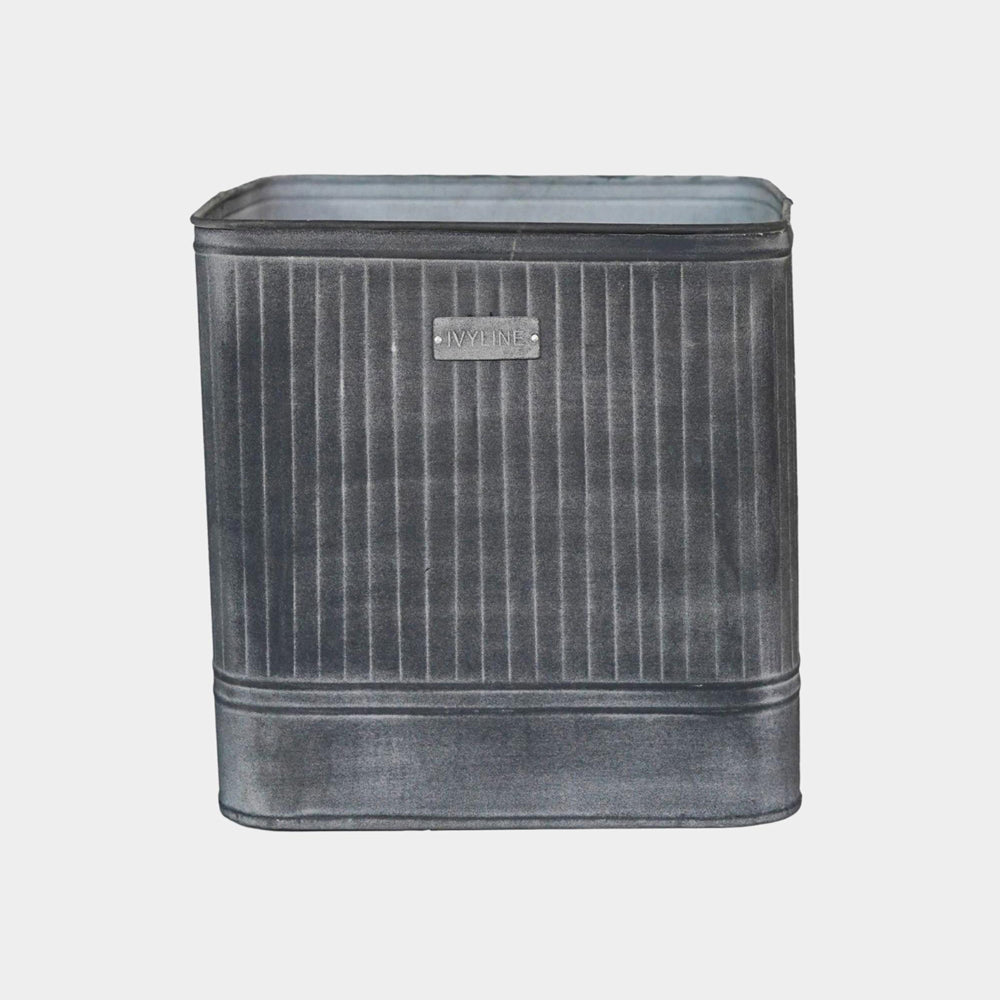 Product photograph of Ivyline Outdoor Hampton Square Galvanised Metal Planter Large from Olivia's