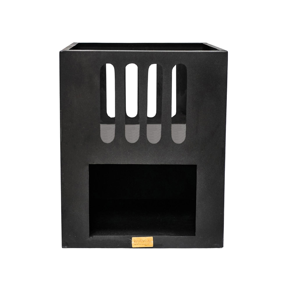 Product photograph of Ivyline Outdoor Libra Contemporary Fire Pit In Matt Black from Olivia's