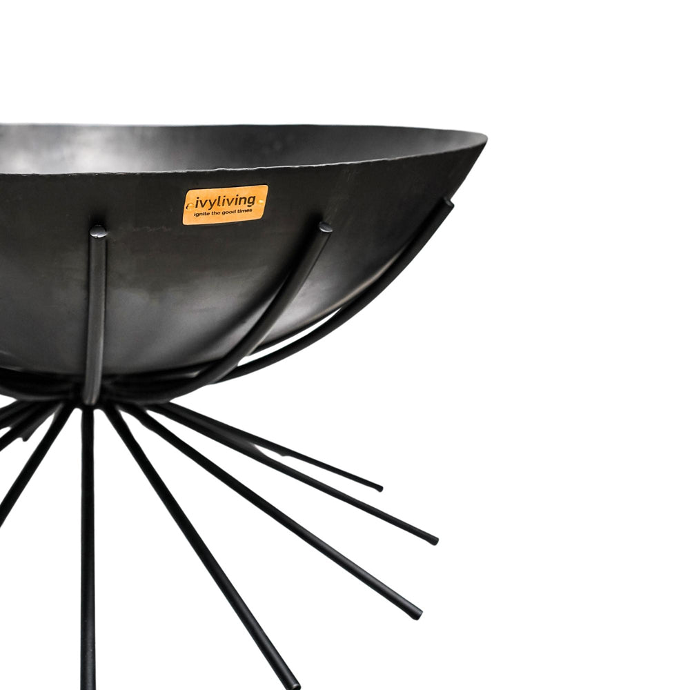 Product photograph of Ivyline Outdoor Metal Dakota Fire Pit In Black from Olivia's.