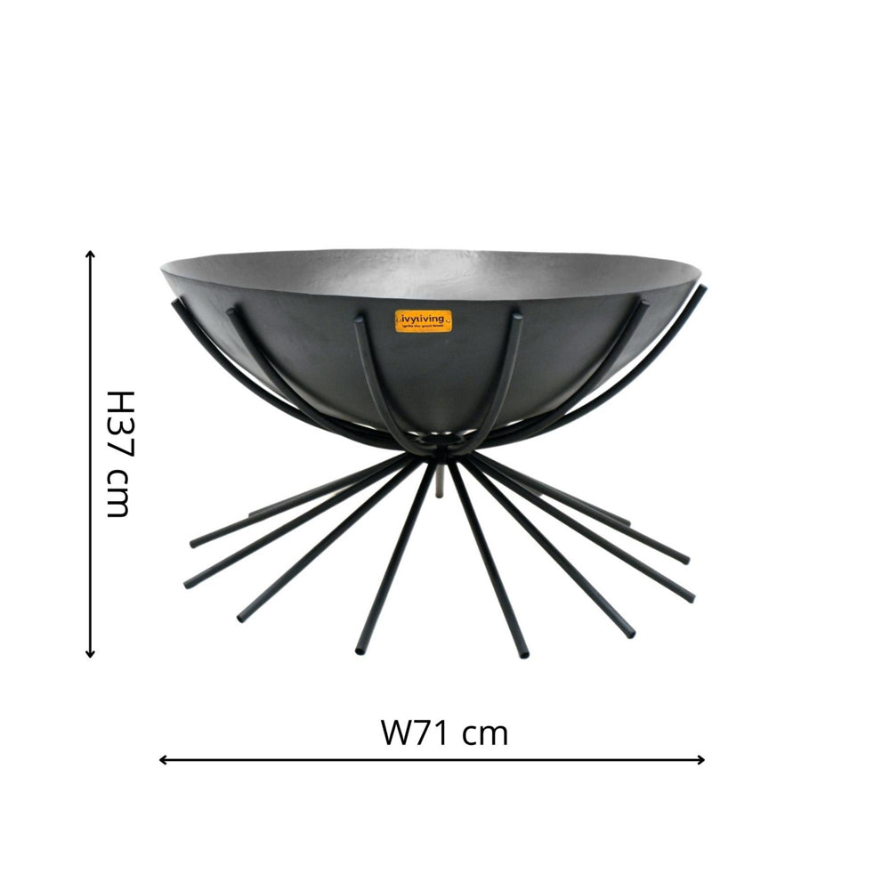 Product photograph of Ivyline Outdoor Metal Dakota Fire Pit In Black from Olivia's.