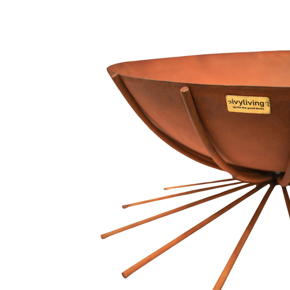 Product photograph of Ivyline Outdoor Metal Dakota Fire Pit In Rust from Olivia's.