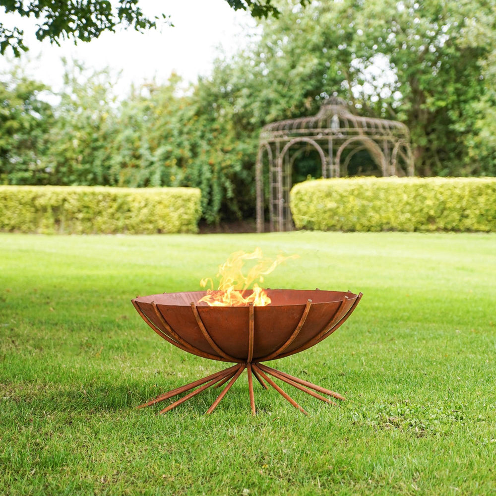 Product photograph of Ivyline Outdoor Metal Dakota Fire Pit In Rust from Olivia's.