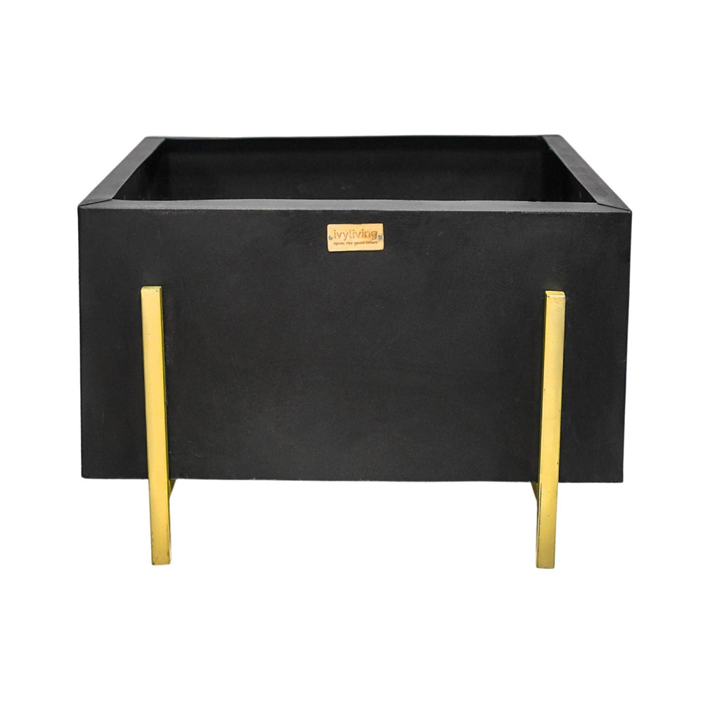 Product photograph of Ivyline Outdoor Orion Fire Pit In Matt Black Antique Gold from Olivia's