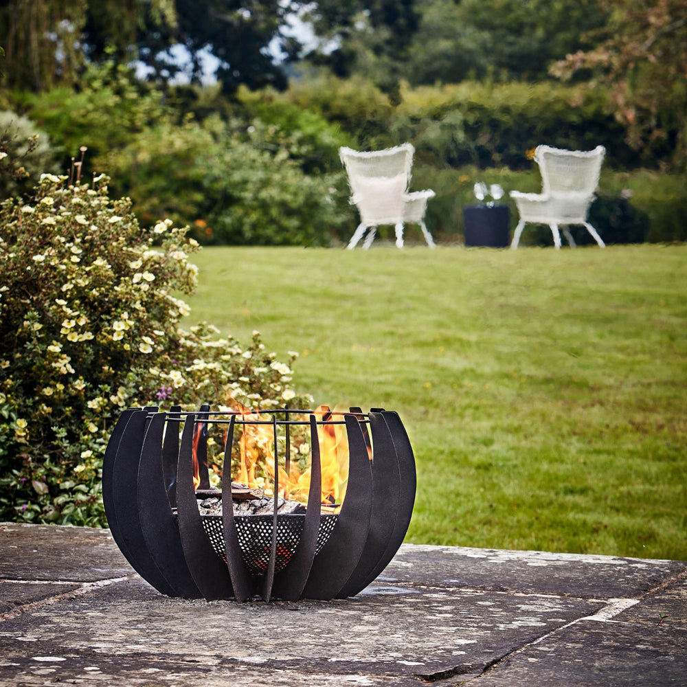 Product photograph of Ivyline Outdoor Solis Fire Pit In Matt Black from Olivia's.