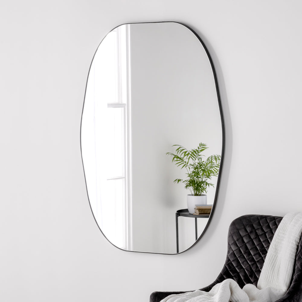 Olivias Oakland Hexagonal Wall Mirror In Black