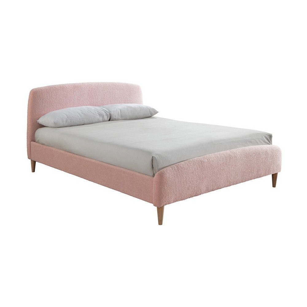 Product photograph of Olivia S Oscar Fabric Bed In Blush Pink Kingsize from Olivia's