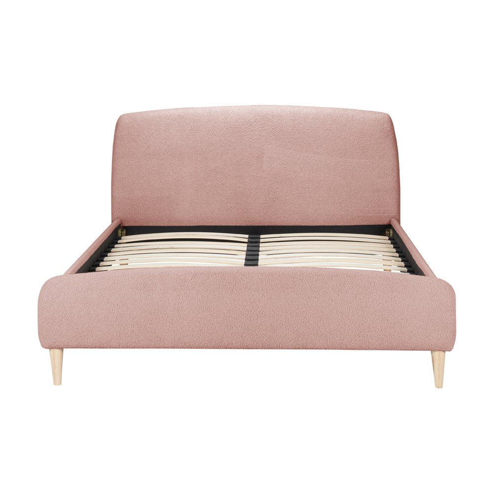 Product photograph of Olivia S Oscar Fabric Bed In Blush Pink Kingsize from Olivia's.