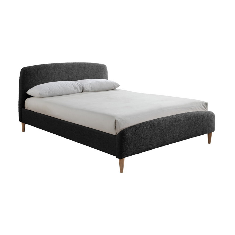 Product photograph of Olivia S Oscar Fabric Bed In Charcoal Double from Olivia's
