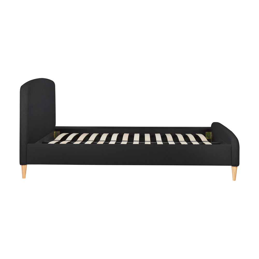 Product photograph of Olivia S Oscar Fabric Bed In Charcoal Double from Olivia's.