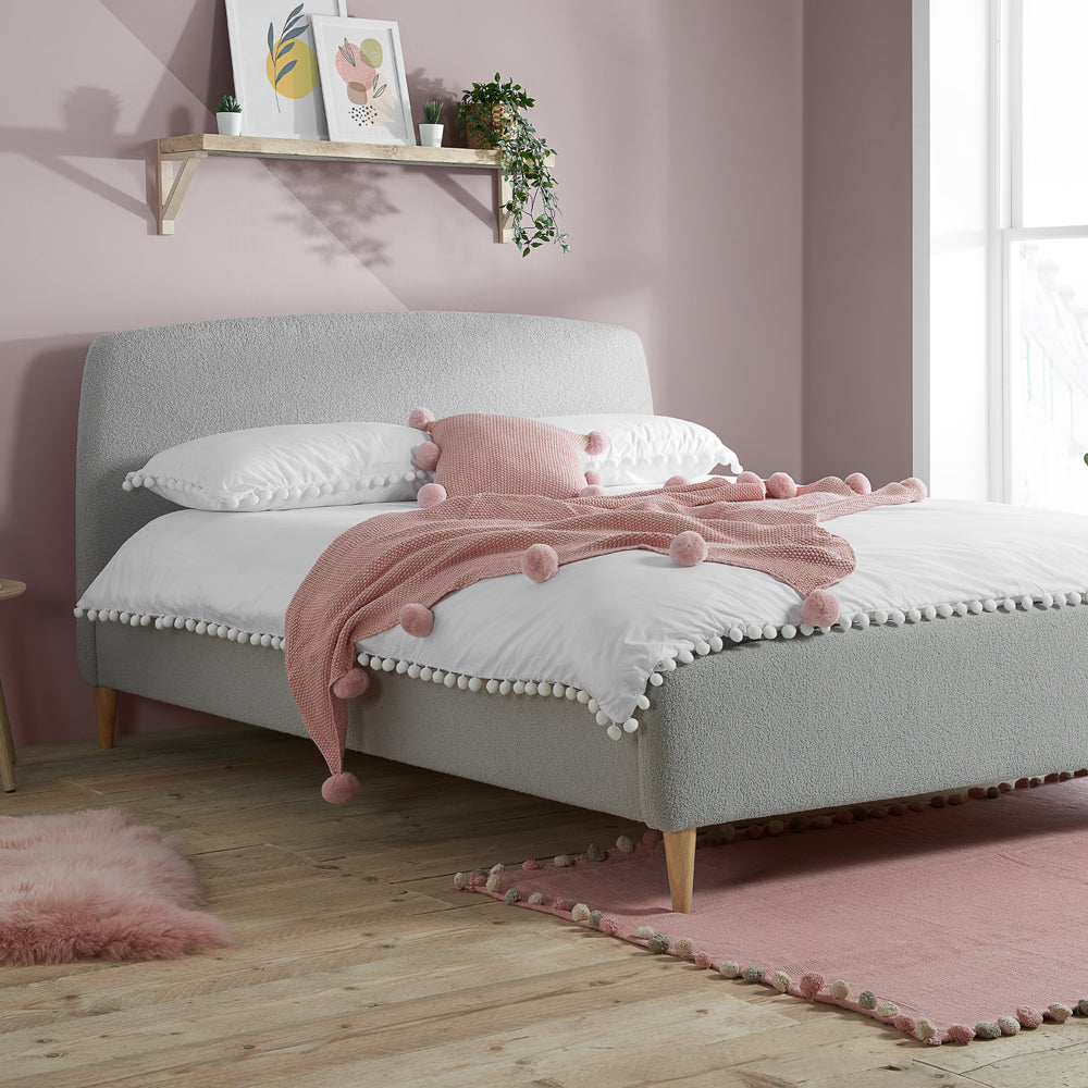 Product photograph of Olivia S Oscar Fabric Bed In Dove Grey Kingsize from Olivia's.