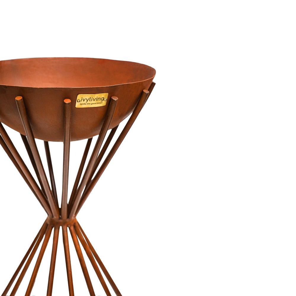 Product photograph of Ivyline Outdoor Tall Metal Dakota Fire Pit In Rust from Olivia's.