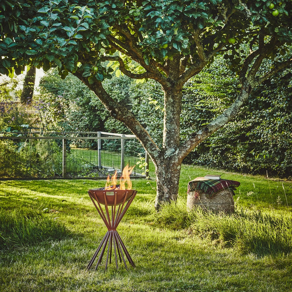 Product photograph of Ivyline Outdoor Tall Metal Dakota Fire Pit In Rust from Olivia's.