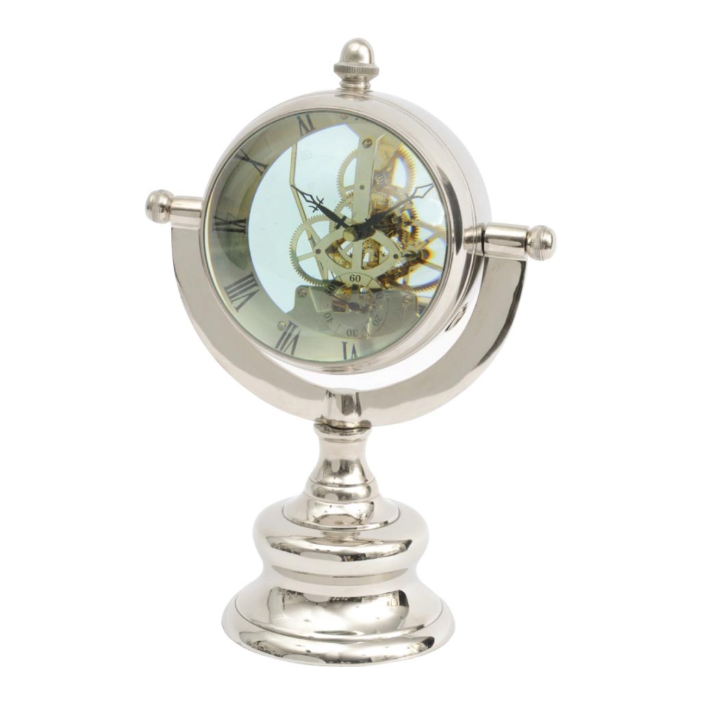 Libra Oversized Table Clock Nickel