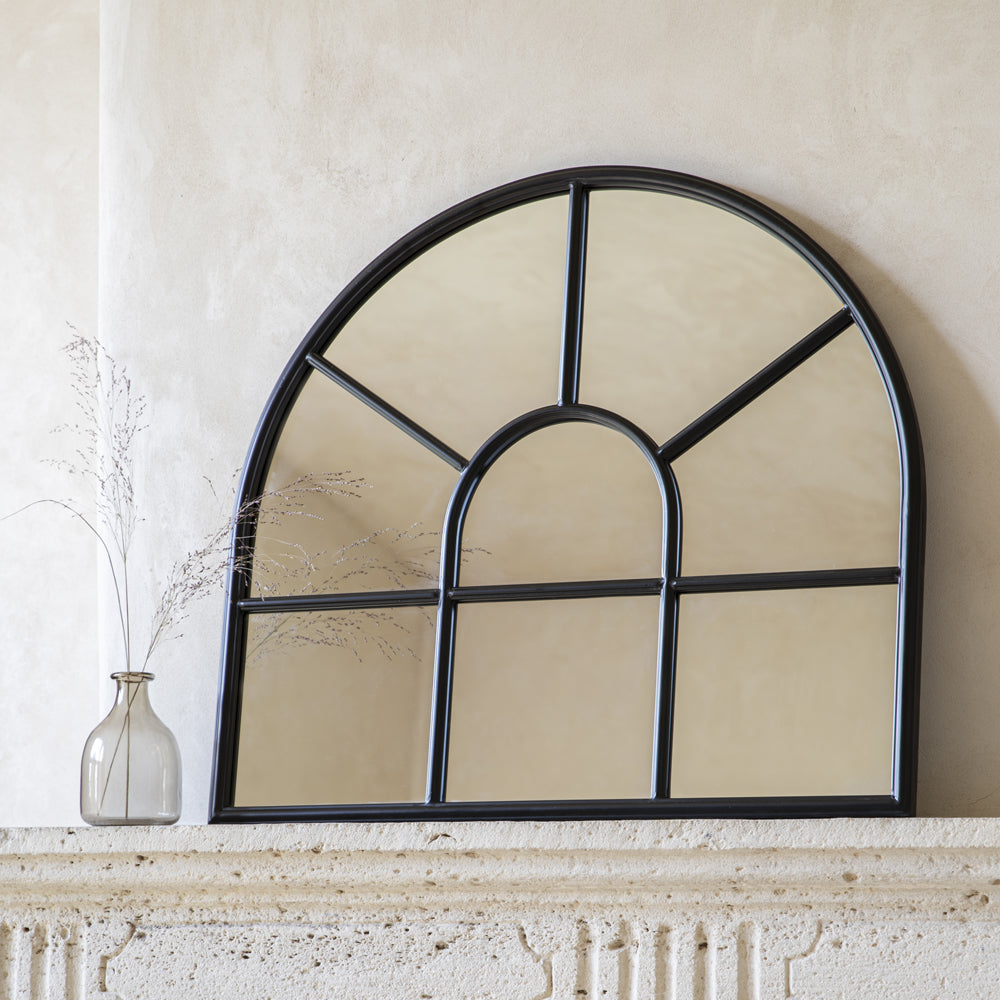 Product photograph of Garden Trading Fulbrook Arched Wall Mirror 80x90cm In Steel from Olivia's