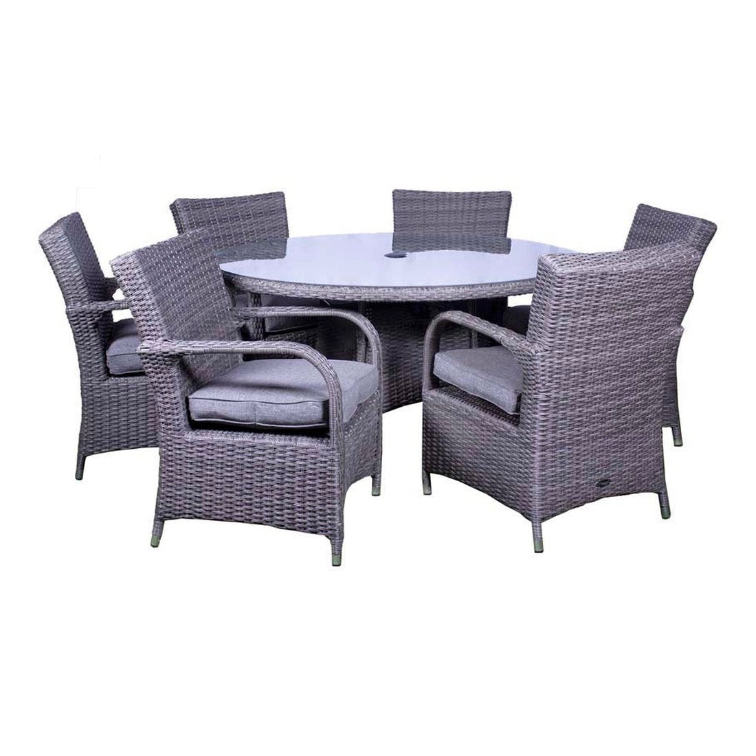 Product photograph of Olivia S 6 Seater Round Deluxe Outdoor Dining Set from Olivia's.