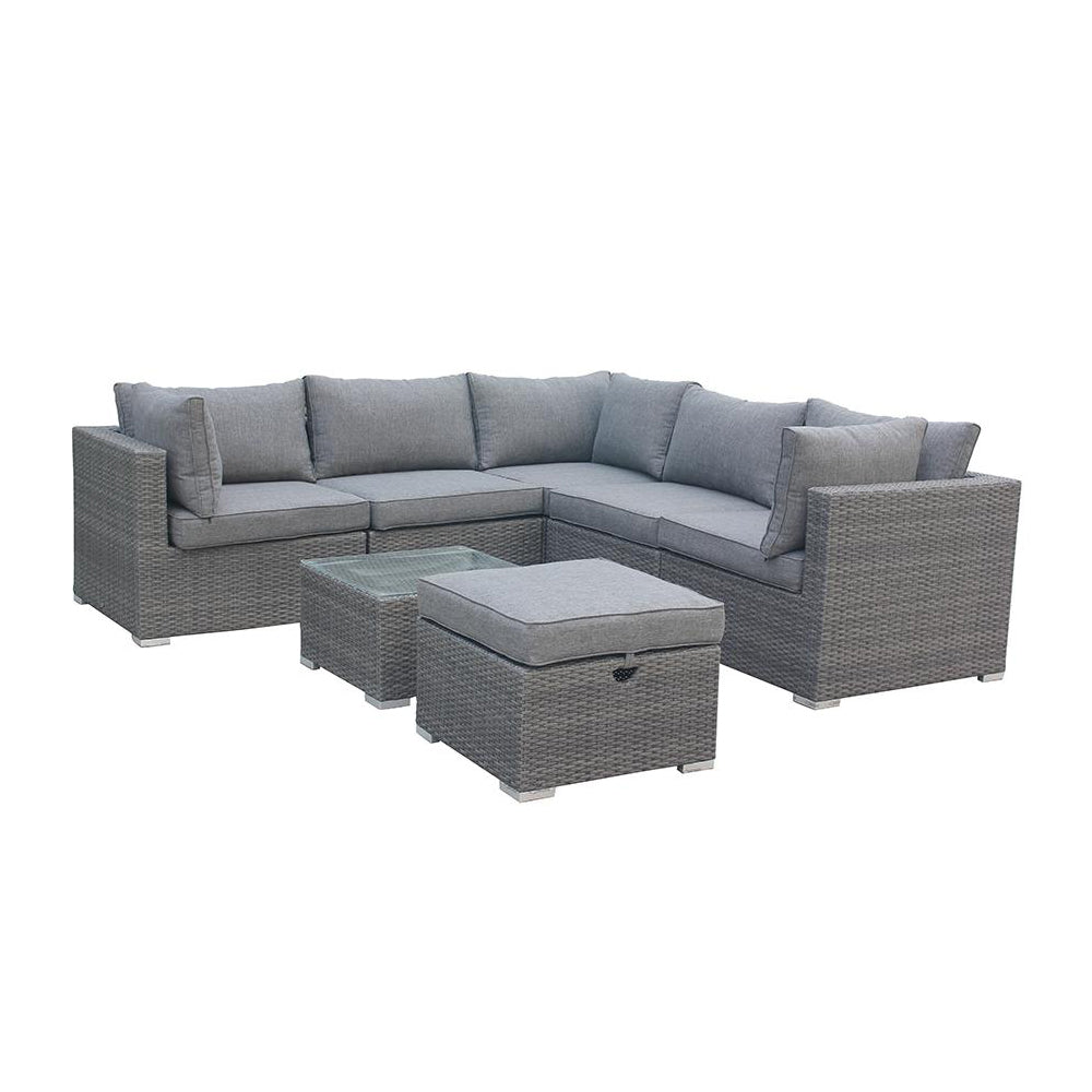 Product photograph of Olivia S 6 Seater Corner Deluxe Outdoor Lounger Set from Olivia's