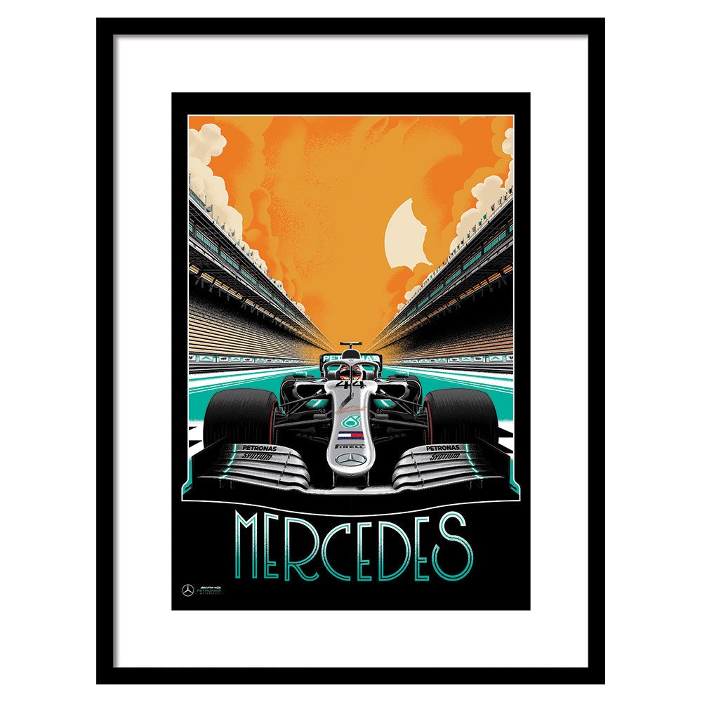 Product photograph of The Art Group Zoom F1 Mercedes Pre Framed Large from Olivia's.