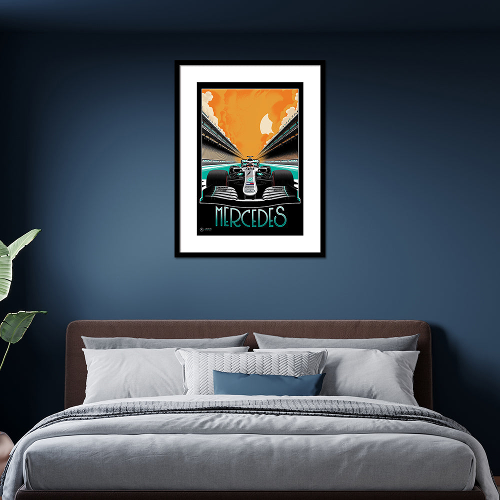 Product photograph of The Art Group Zoom F1 Mercedes Pre Framed Large from Olivia's.