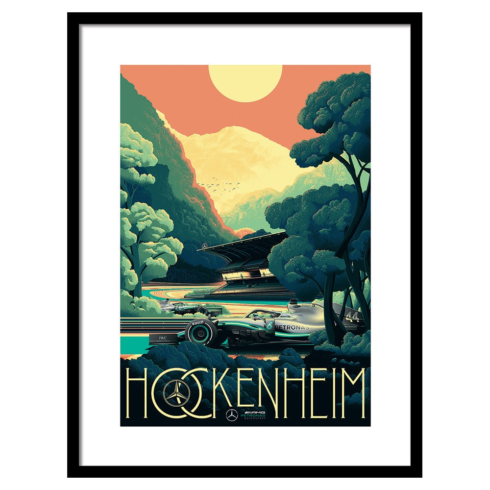 Product photograph of The Art Group Zoom F1 Hockenheim Pre Framed Large from Olivia's.