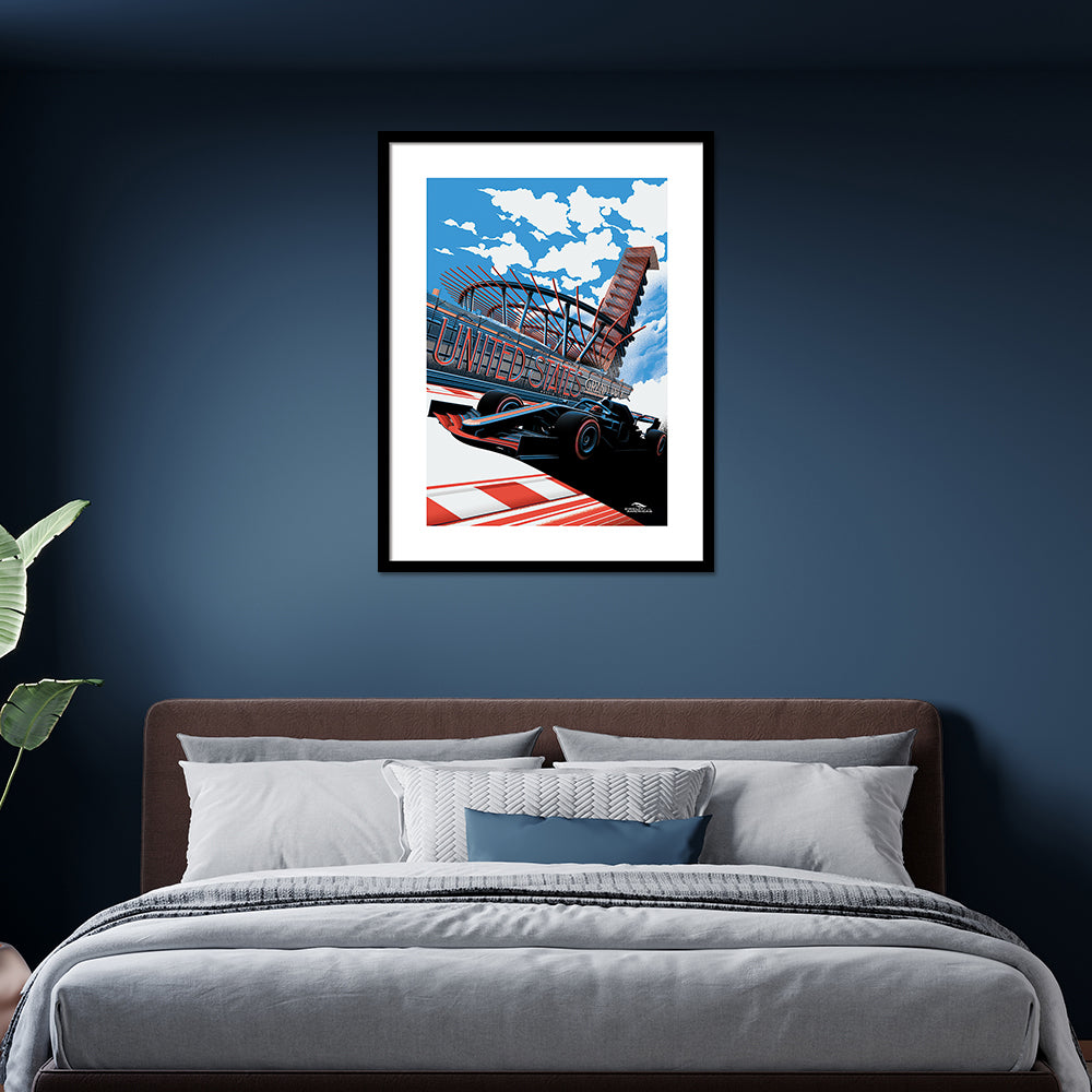 Product photograph of The Art Group Zoom F1 Us Grand Prix 2019 Pre Framed - 60x80cm from Olivia's.