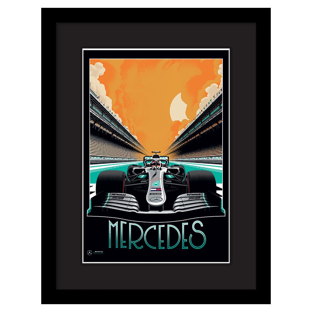 Product photograph of The Art Group Zoom F1 Mercedes Pre Framed Large from Olivia's