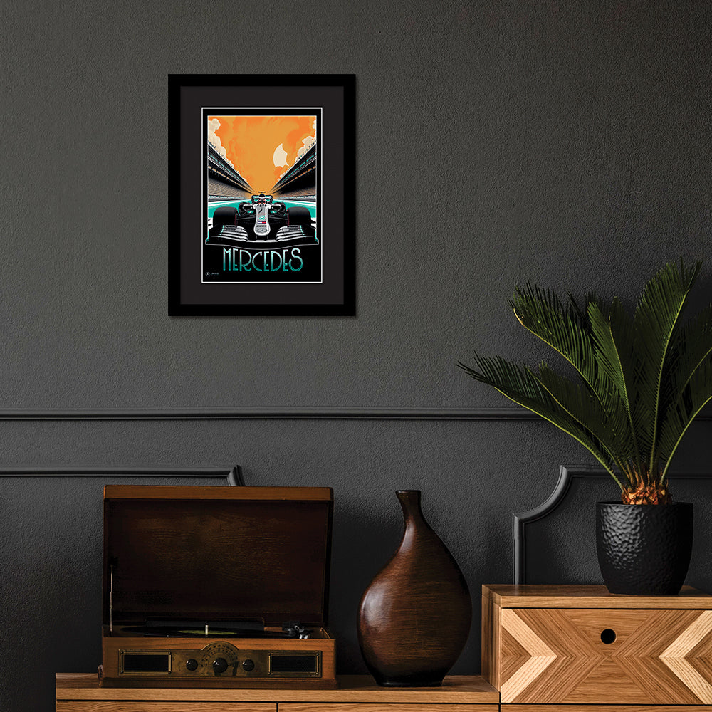 Product photograph of The Art Group Zoom F1 Mercedes Pre Framed Large from Olivia's.