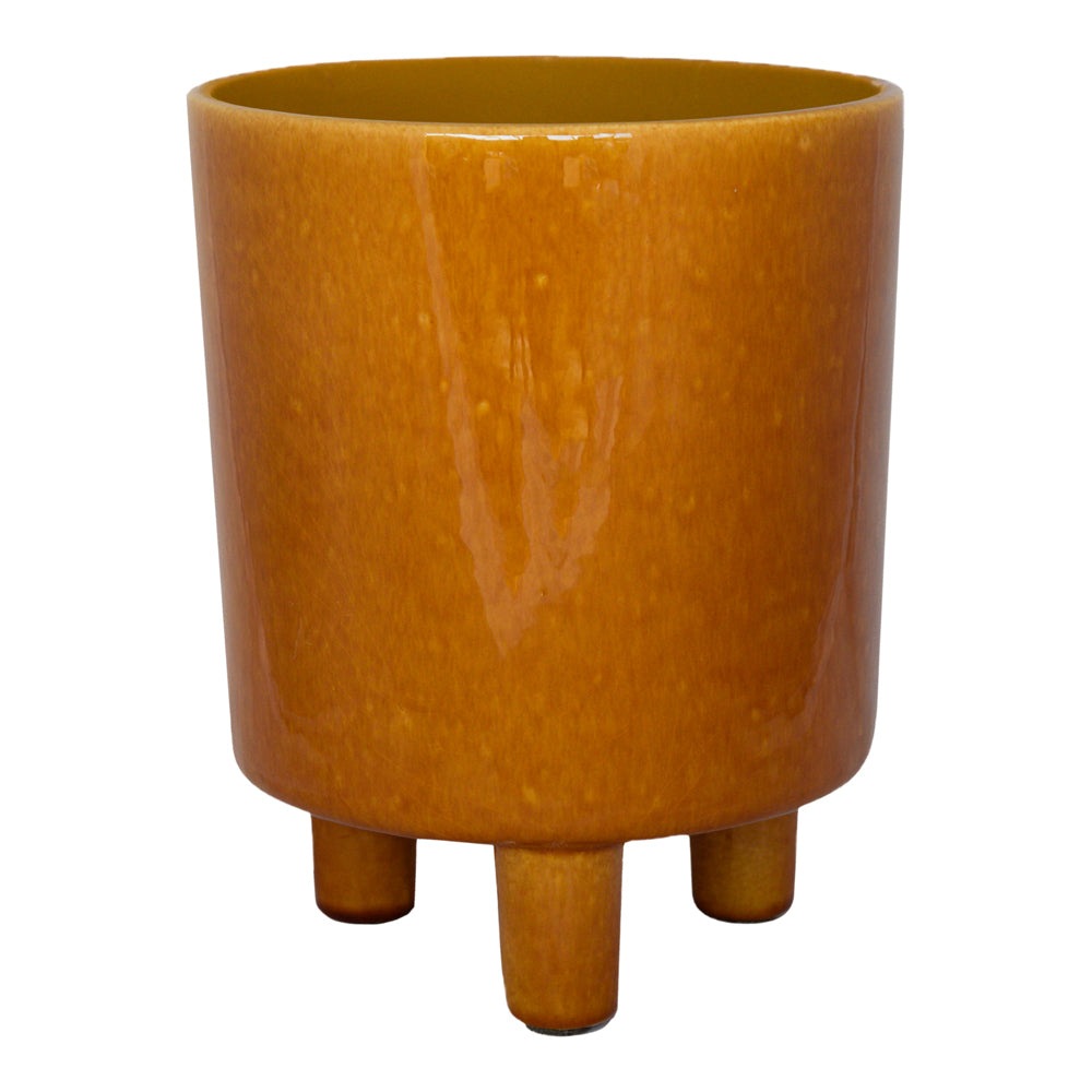 Product photograph of Ivyline Pisa Planter In Mustard from Olivia's