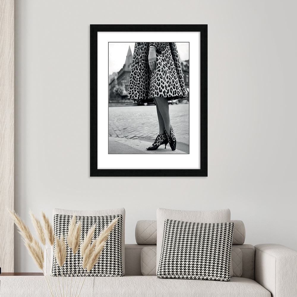 Product photograph of The Art Group Time Life Dior Leopard Print Framed Art - 60x80cm from Olivia's.