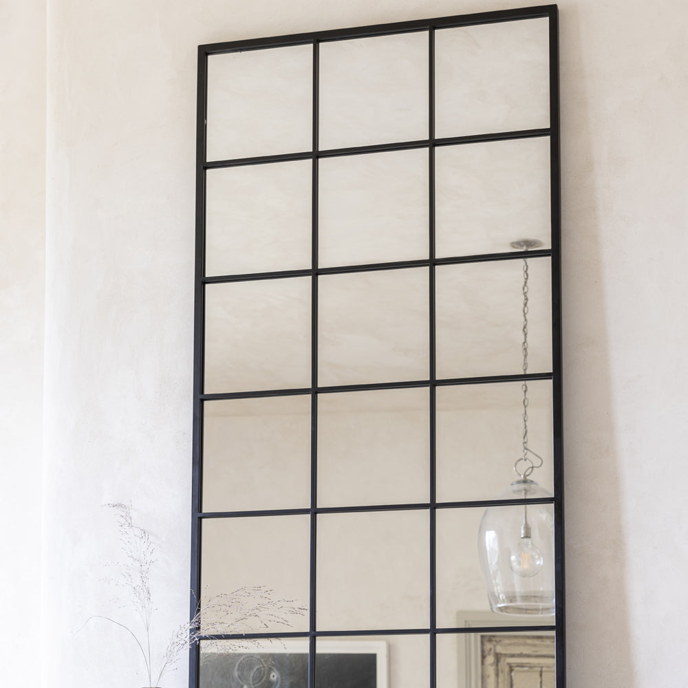 Product photograph of Garden Trading Fulbrook Leaning Mirror 180x90cm In Steel from Olivia's