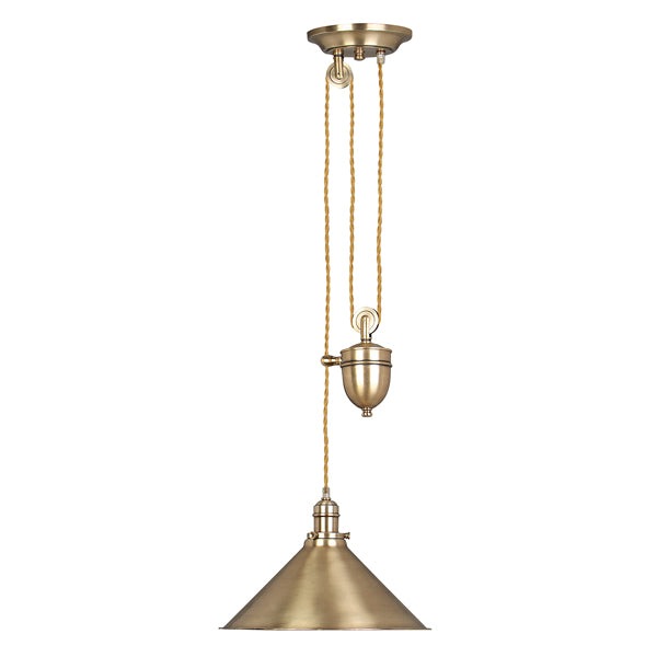 Product photograph of Elstead Provence 1 Light Pendant Rise And Fall Aged Brass from Olivia's