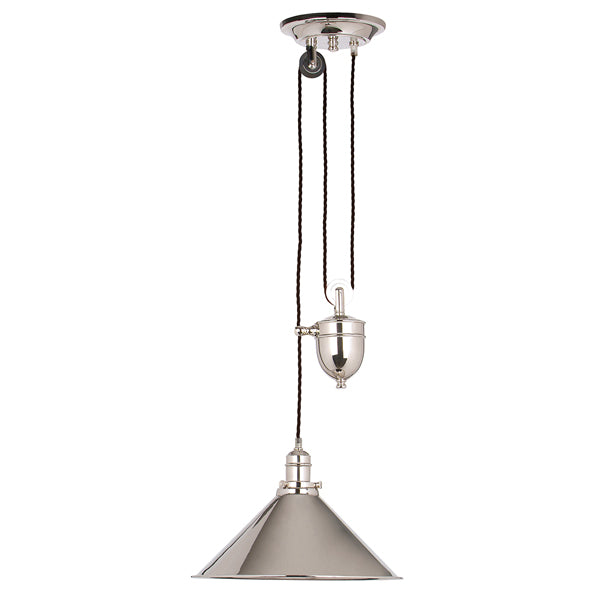 Product photograph of Elstead Provence 1 Light Pendant Rise And Fall Polished Nickel from Olivia's