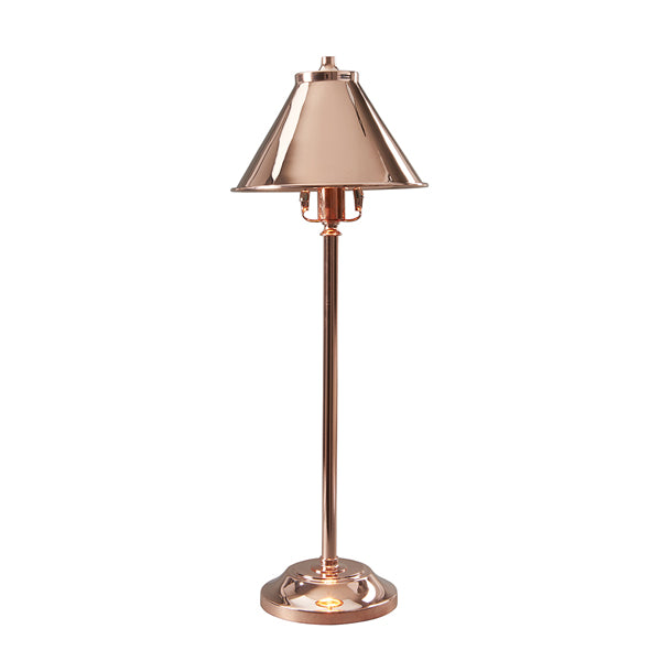 Product photograph of Elstead Provence Stick 1 Light Table Lamp Polished Copper from Olivia's