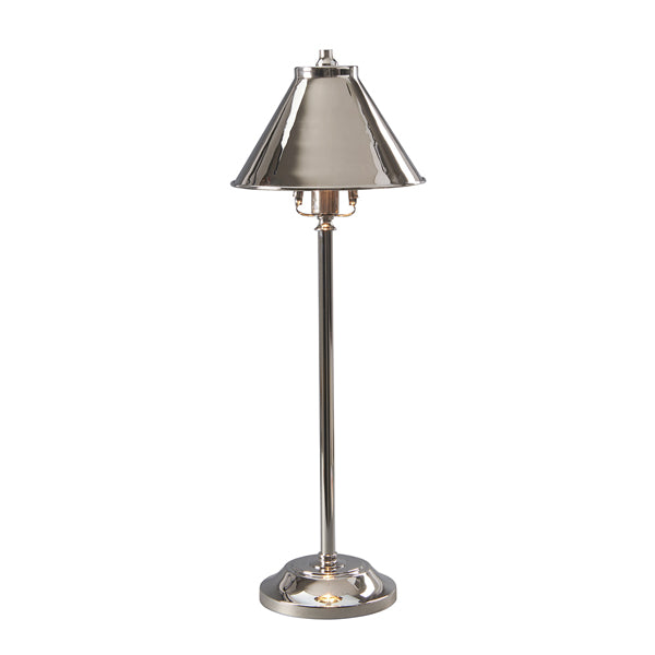 Product photograph of Elstead Provence Stick 1 Table Lamp Light Polished Nickel from Olivia's