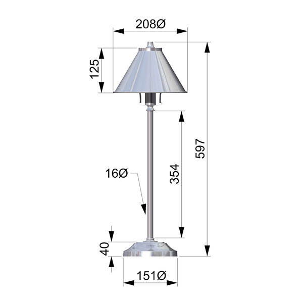 Product photograph of Elstead Provence Stick 1 Table Lamp Light Polished Nickel from Olivia's.