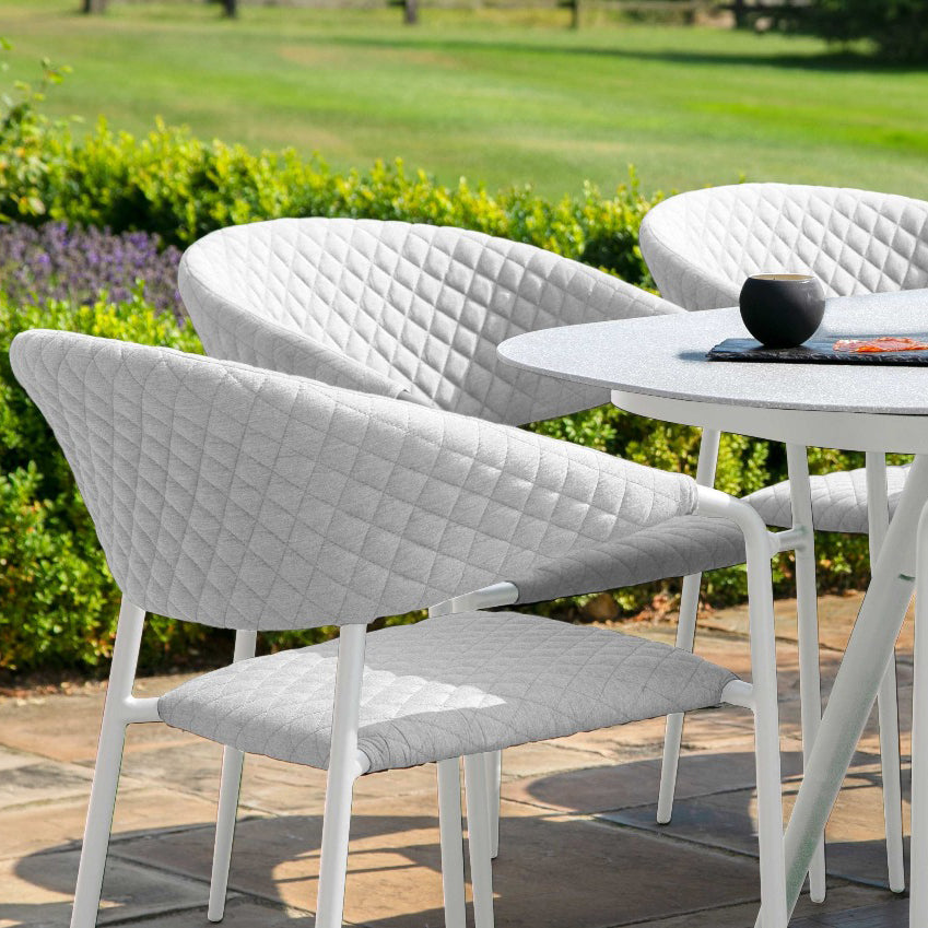 Product photograph of Maze Pebble 8 Seat Oval Outdoor Dining Set In Lead Chine from Olivia's.