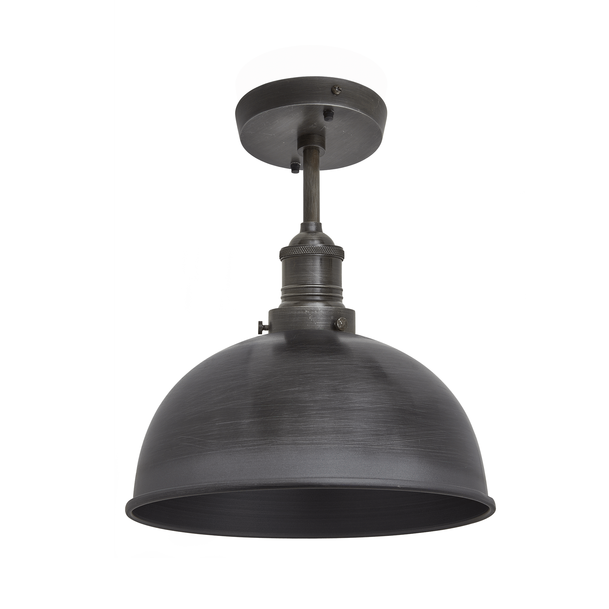 Product photograph of Industville Brooklyn Dome Flush Mount - 8 Inch - Pewter from Olivia's