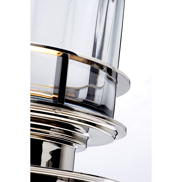 Product photograph of Quintessentiale Arno Polished Nickel And Smoke Glassware Table Lamp from Olivia's.